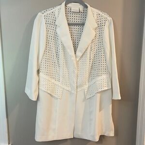 Chico's White Blazer Eyelet
